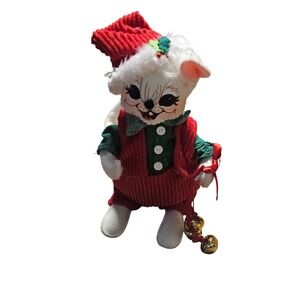 Annalee Dolls 6" Jinglebell Boy Mouse 2018 Holly Berry Christmas Holiday #610318